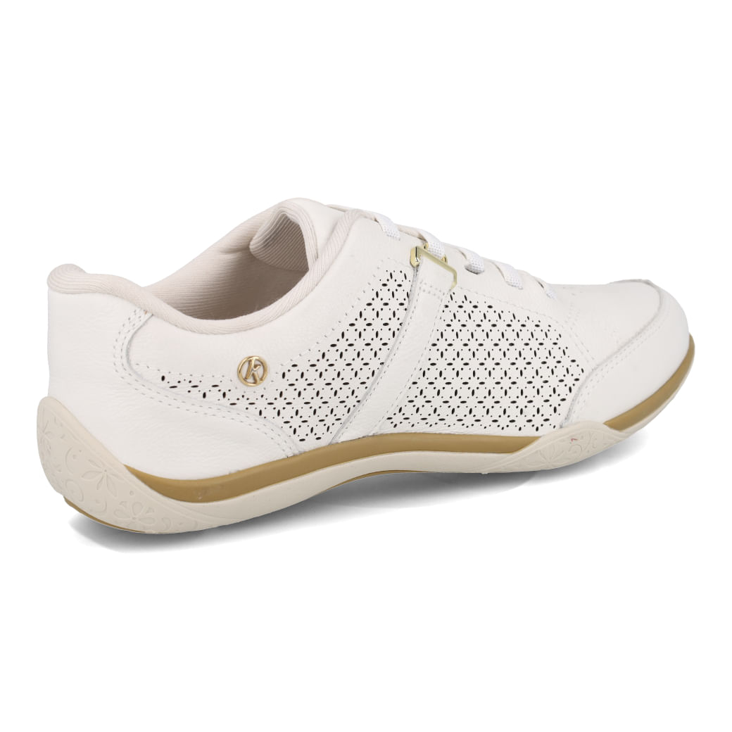 Tênis Kolosh feminino off white com detalhes em relevo e sola antiderrapante